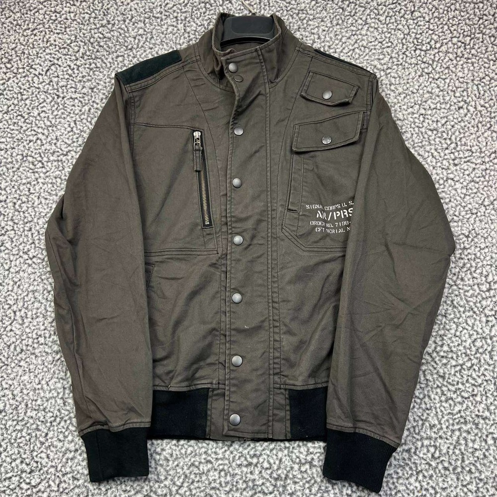 Avirex Jacket Women Medium Full Zip Snap Button Long‎ Sleeves Pockets M